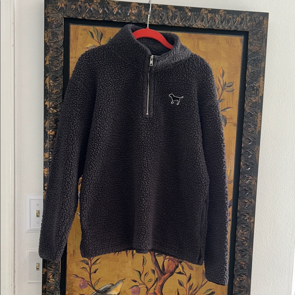 Victoria’s Secret PINK grey fleece pullover half zip